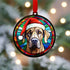 Great Dane in Santa Hat Suncatcher Decoration